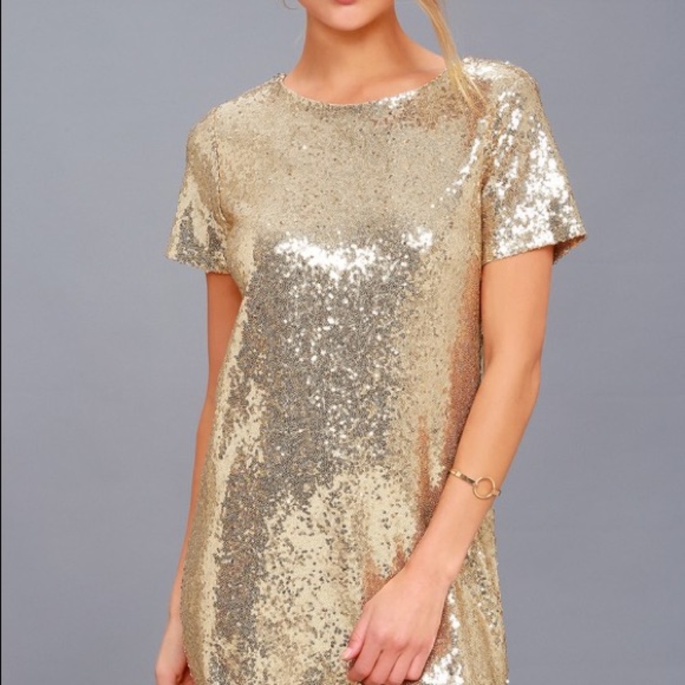 Lulus Party Hour Gold Sequin